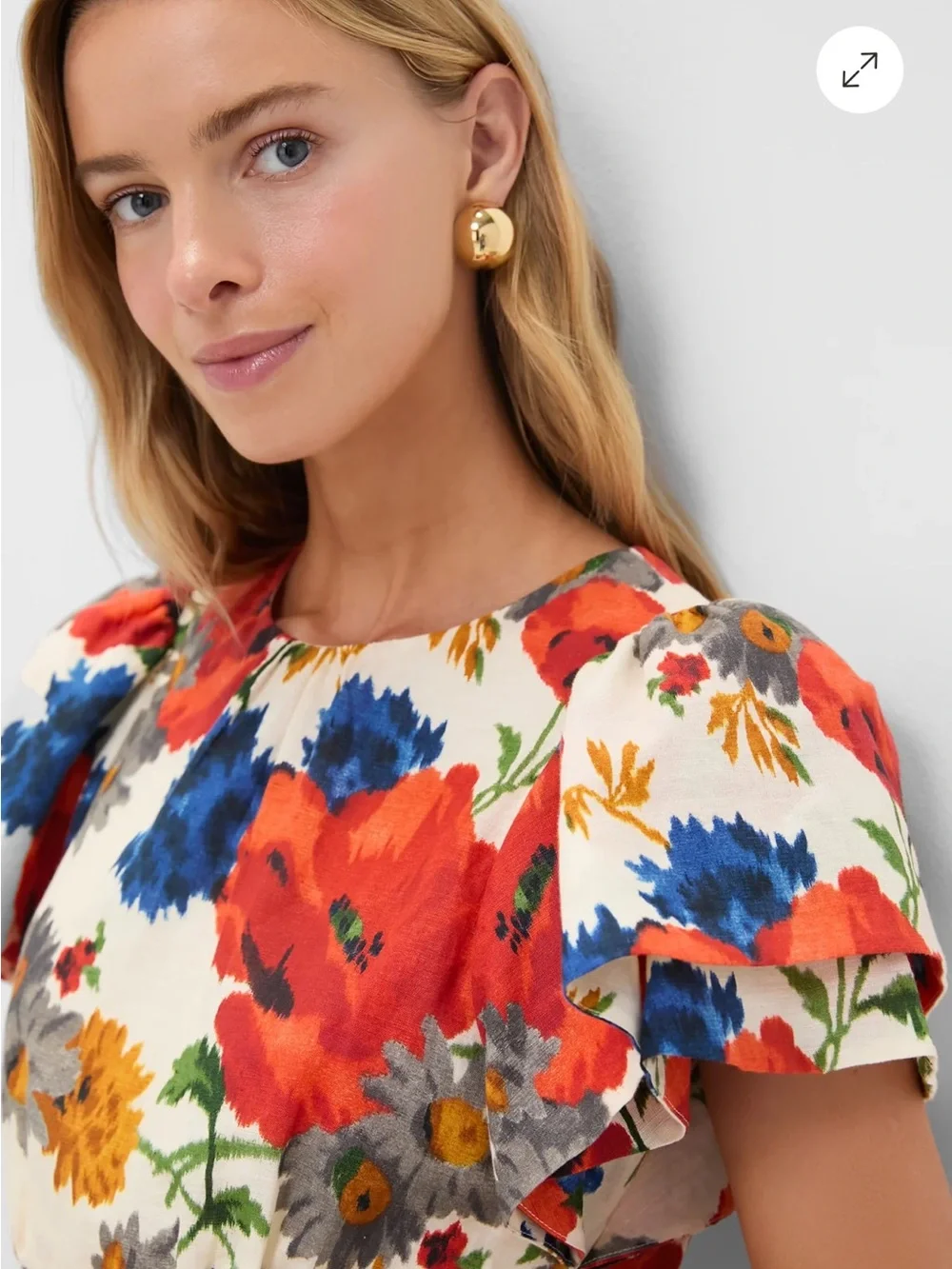 Tuckernuck Crimson Poppy Cotton Linen Elodie Dress - Picture 3 of 6